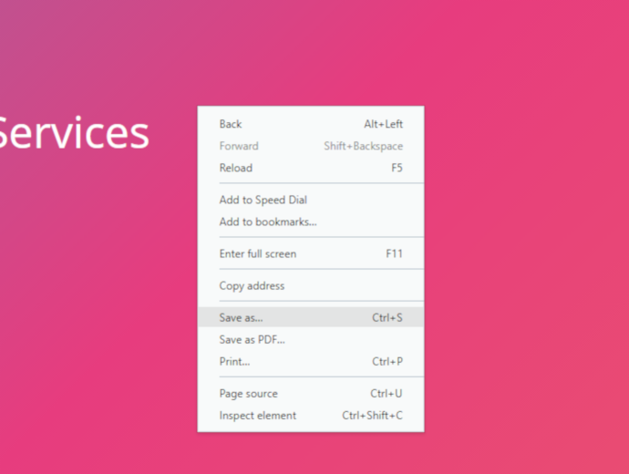 Picture of a browser's right-click options